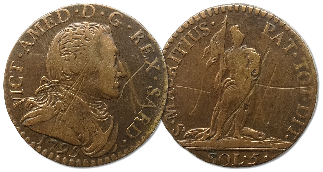 23.SARDYNIA, VIC.AMADEUSZ III, 5 SOLDI 1795