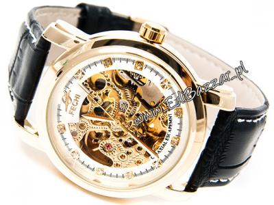 Złoty Zegarek mechaniczny FECHI Gold skórzany ZN92