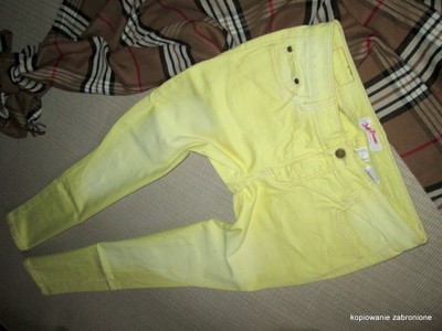 Rurki jeans JOHN BANER spodnie limonkowe 38 M