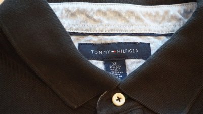 TOMMY HILFIGER koszulka polo czarna logo XL