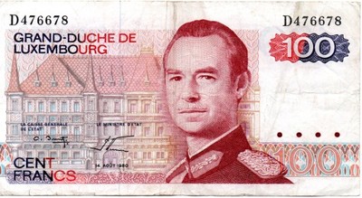 Luksemburg 100 Francs 1980 P-57a.1