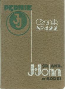 CENNIK Nr 422 - Tow.  akc. J.John /ok. 1920 r.