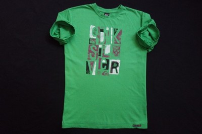 QUIKSILVER koszulka zielona nadruk t-shirt____L/XL