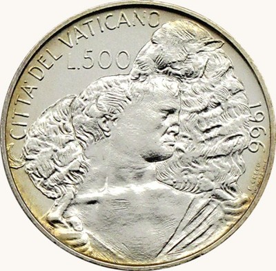 Watykan, 500 lirów, 1966