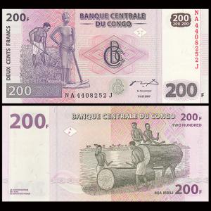 KONGO - 200 francs / franków 2007 - P-99 - UNC