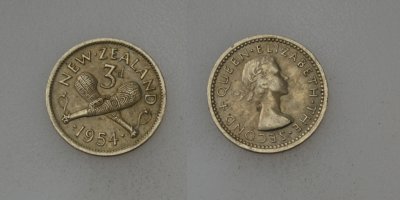 Nowa Zelandia ( Anglia ) 3 Pence 1954 rok BCM