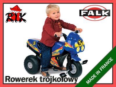 Rowerek trójkołowy dla dzieci niebieski motorek FR