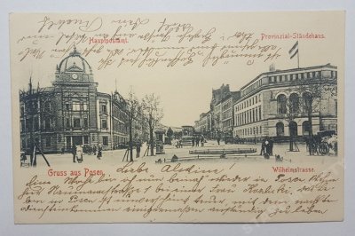 Poznań POCZTA SZKOŁA WILHELMSTRASSE 1903
