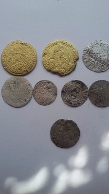 zestaw starych monet , srebrne i pozostałe nieznam