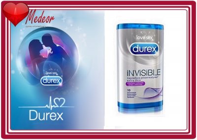 Durex Invisible dodatkowo nawilżanie 10sztuk