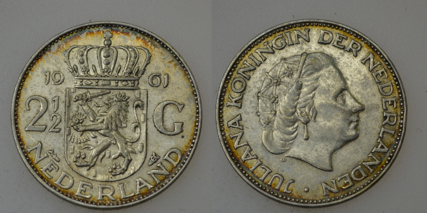 Holandia srebro 2-1/2 Gulden 1961 rok od 1zł i BCM