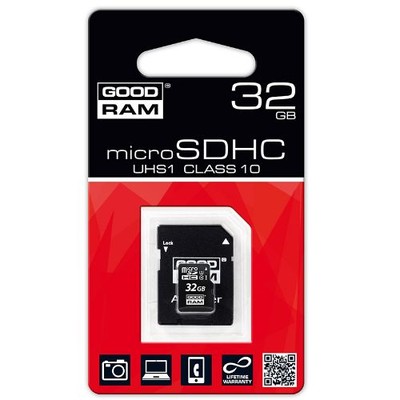 KARTA MICRO SDHC 32GB + ADAPTER CLASS 10 GOODRAM