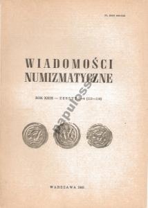 Wiadomości Numizmatyczne - 1985 rok - nr 3-4