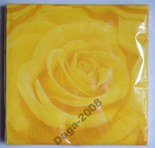 SERWETKI 20 sztuk 33x33 cm żółta róża