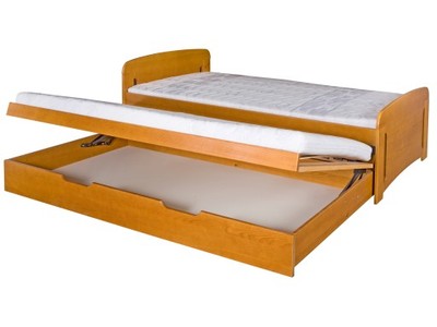 Drewniane łóżko podwójne WOJTEK dla dzieci MARMEX