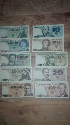 zestaw banknotow PRL