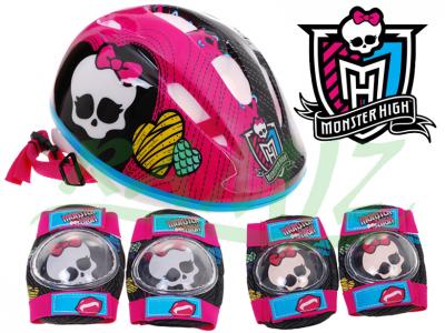 MONSTER HIGH- ORYGINALNY ZESTAW KASK+ OCHRANIACZE