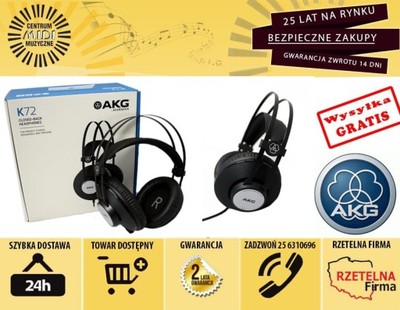 AKG K 72 słuchawki studyjne NOWE 24M GW. midi_pl