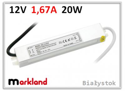 Zasilacz do systemów LED 12V1,67A 20W  (70-944)