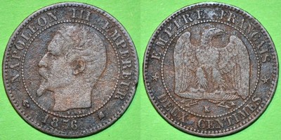 Francja 2 centimes  1856 K -M50-