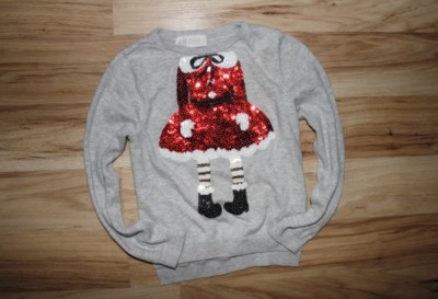 H&M super świąteczny sweterek 98-104 MIKOŁAJKA