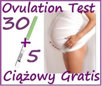 Testy OWULACYJNE owulacyjny 30szt+5 ciążowe GRATIS