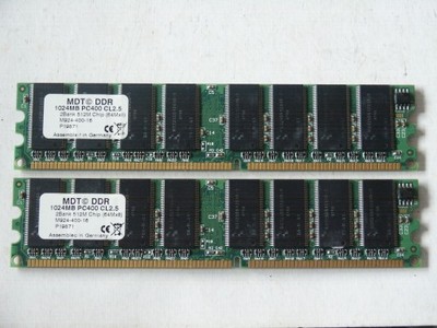 Pamięć DDR 2GB 400MHZ PC3200 MDT CL=2,5 GWARANCJA