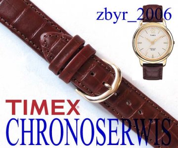 Brązowy mocny pasek TIMEX T21734 do zegarka 18mm