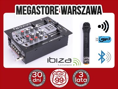 Mikser dla DJ'a Ibiza DJM150BT-VHF z MIKROFONEM