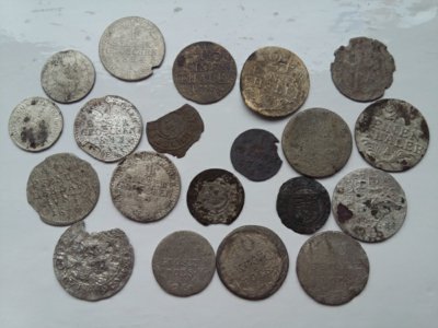 srebrne monety zbiór różnych