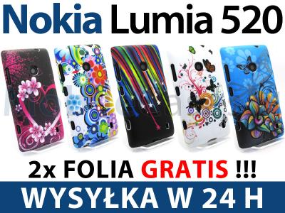 Etui na telefon do Nokia Lumia 520 525 +2x FOLIA