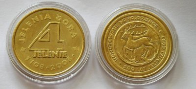 4 Jelenie Jelenia Góra moneta zastępcza 2008 r.