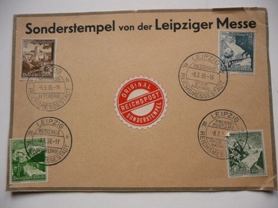 zestaw stempli i znaczków Leipziger Messe 1939