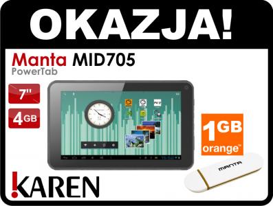 Tablet Manta MID705 PowerTab 1.2GHz 3G +Orange 1GB
