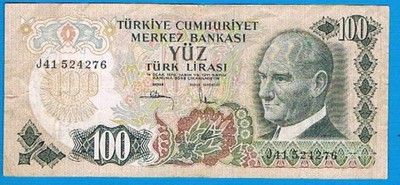 Turcja 100 lirasi rok (1972) P. 189 stan 4/4-