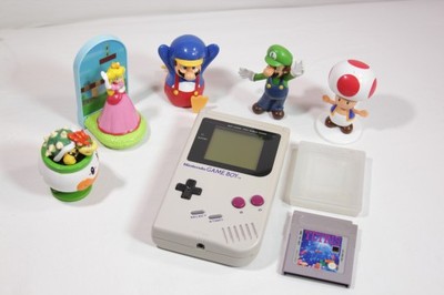 Nintendo Game Boy Classic + Gra + Figurki IDEAŁ !