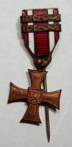 Miniatura Krzyża Walecznych 1944 wyk.J.Panasiuk