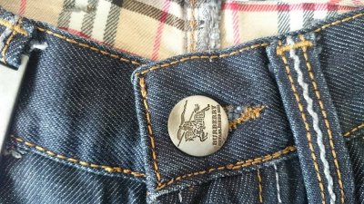 BURBERRY JEANS, męskie jeansy z kultowa kratka