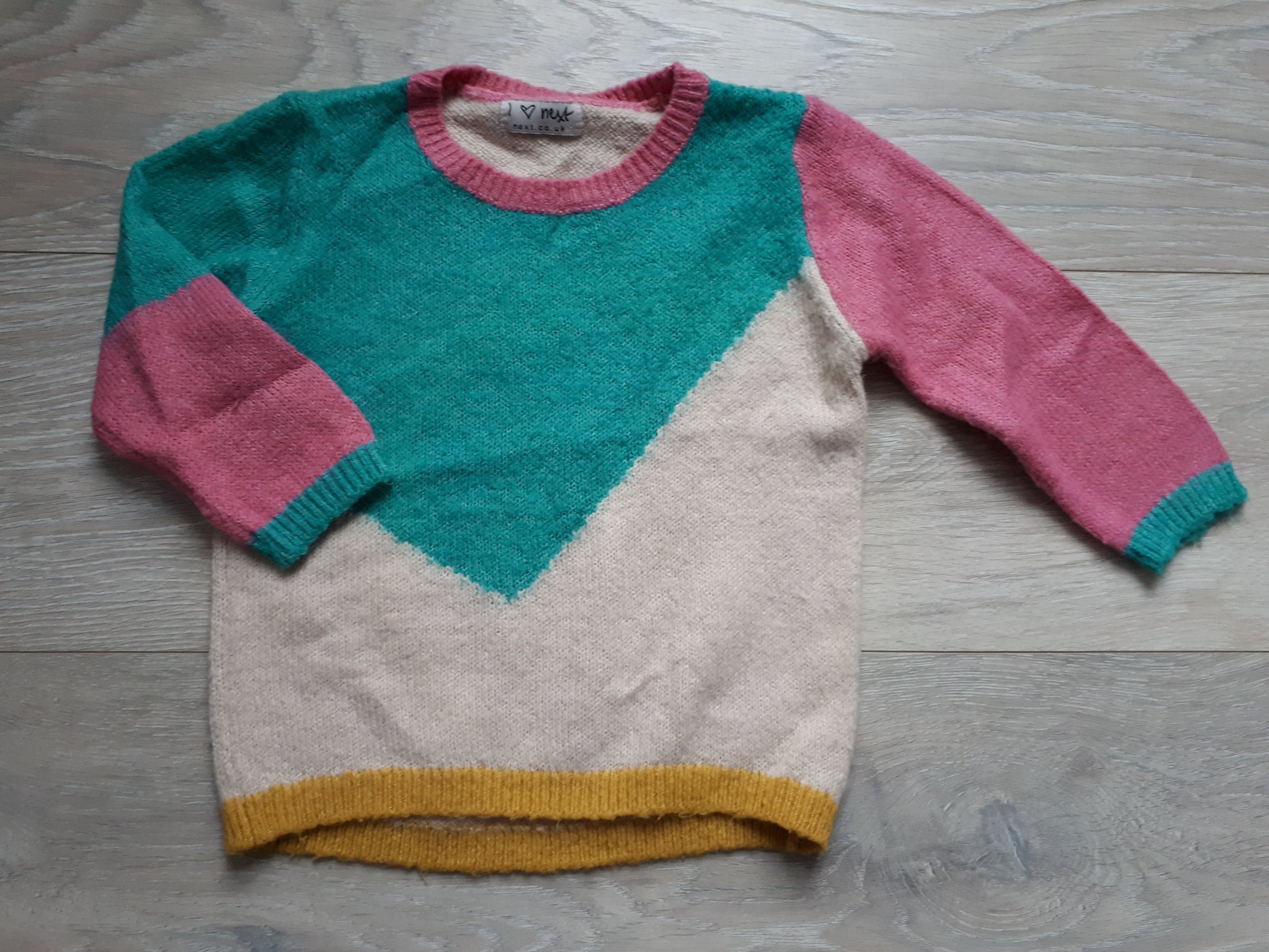 Next Sweter wełniany kolorowy ochre 86 J.Nowy
