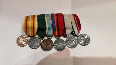 Szpanga 6 medale US Army miniatury rzadkie