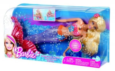 Lalka Barbie świecąca syrenka V7047 Mattel BLOND