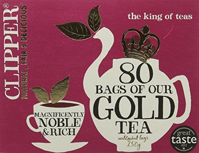 Clipper Gold 80 Teabags 250 g (Pack of 6)