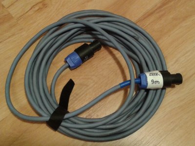 Kabel głośnikowy speakon Zeck 9m 2x2,5mm2