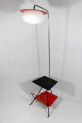 Lampa podłogowa z gazetnikiem,lata 60. - 6975417813 - oficjalne archiwum  Allegro