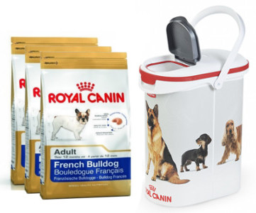 ROYAL CANIN French Bulldog Adult 3x3kg + CURVER!