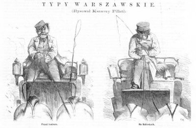 drzeworyt 1871 Warszawa Przed teatrem Na Nalewkach