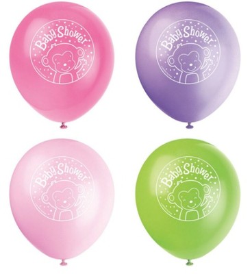 Balony na Baby Shower Narodziny Małpka 30cm 8szt