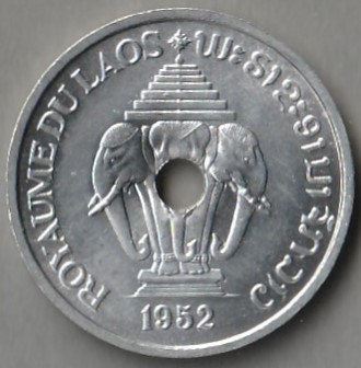Laos / 20 centów / 1952 / okołomennicza