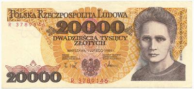 2460. 20.000 zł 1989 - R - st.3+