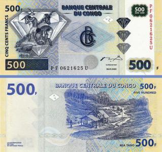 KONGO - 500 francs / franków 2002 - P-96 - UNC